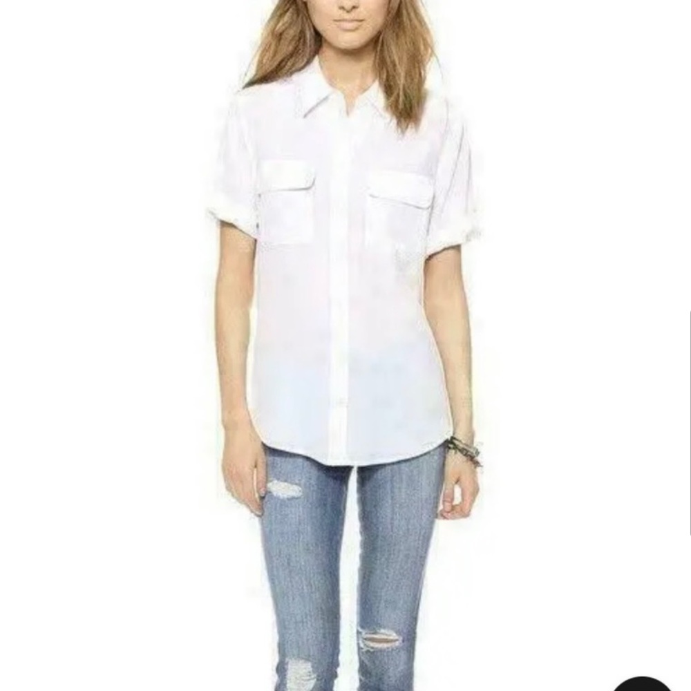 Short Sleeve Silk Button Down